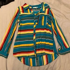 Colorful Striped Button-Up Shirt